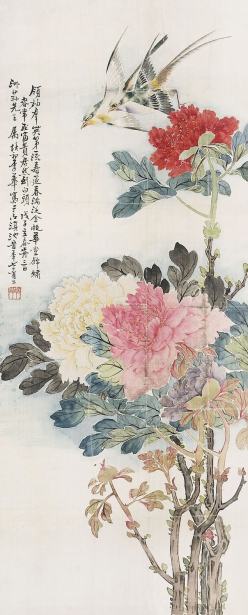 李华 戊子（1888）年作 富贵白头 立轴