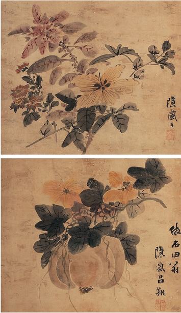 吕翔 花果图（二件） 镜心