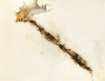 蔡国强 1991年作 Sakurajima Volcano Time Space Reversion Project300×400cm