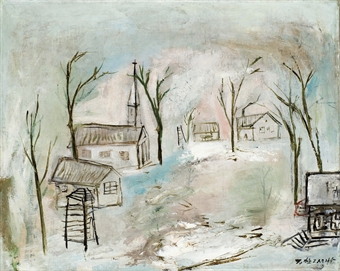 赵无极 1945年作 VILLAGE SCENE33×41cm