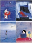 郑在东 1992；2000年作 奇趣（一）云雨梦；逸（一）灯前目；空趣（二）月下影及别趣（二）妆半卸（共四件）