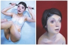 日野之彦 2004-2005年作 冷的女人及抓紧头发（共两件）