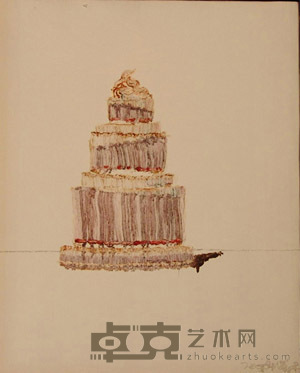 罗荃木 2000年作 蛋糕 38×46cm