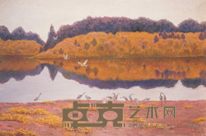 孙国歧 1989年作 秋的湖畔 60×90cm
