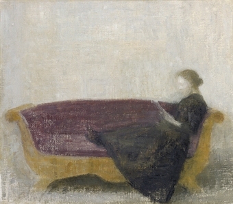 Laesende dame i sofa (Reclining lady on a sofa)