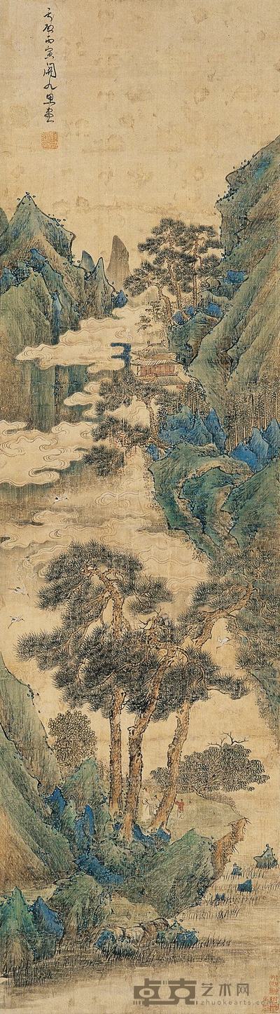 关九思 溪山访友图 142×40 cm. 约5.1平尺