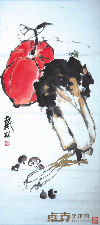 蔬菜草虫 95×43cm