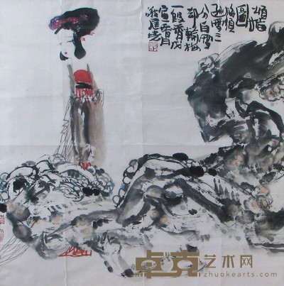 人物 69×69cm