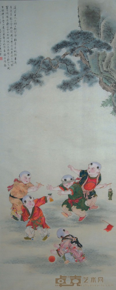 童戏图 126×53cm