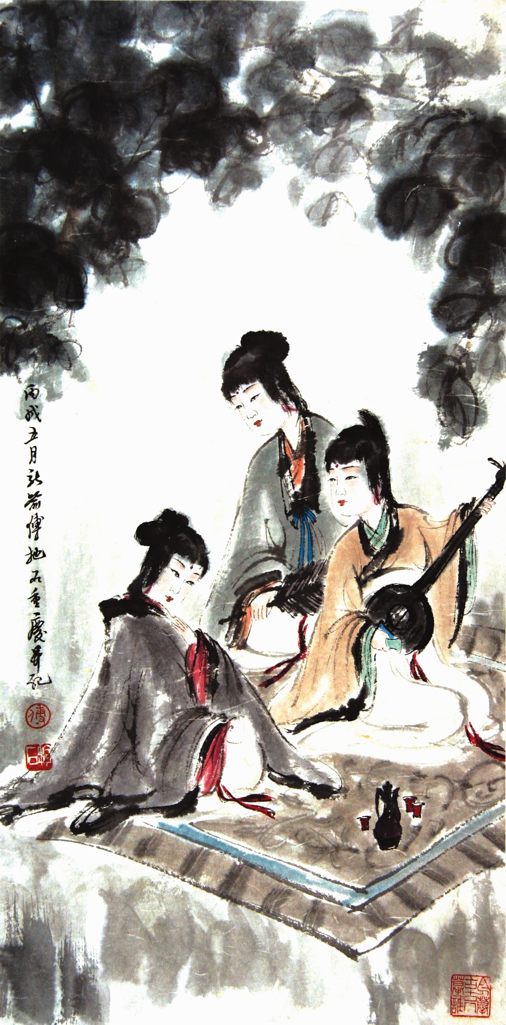 仕女68×33cm