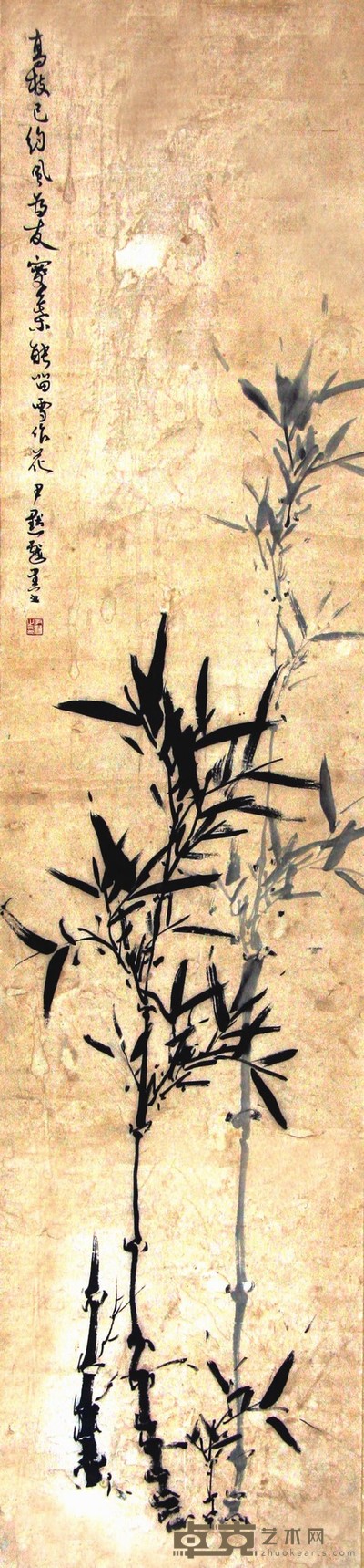 墨竹 129×30cm