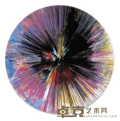 DAMIEN HIRST    Beautiful Layers Together Dispersion Dark Liquid Destiny’s Pink Misery Painting (with Expanding Darkness), 2004 367 cm.