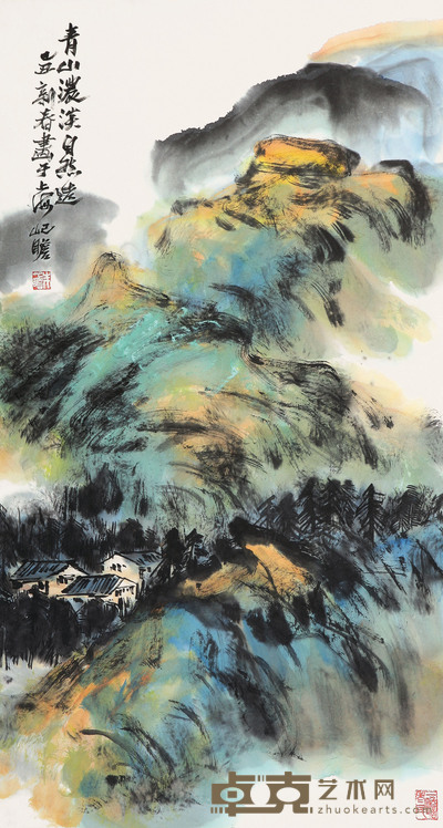 朱屺赡  青山浓淡自然造 89×48cm