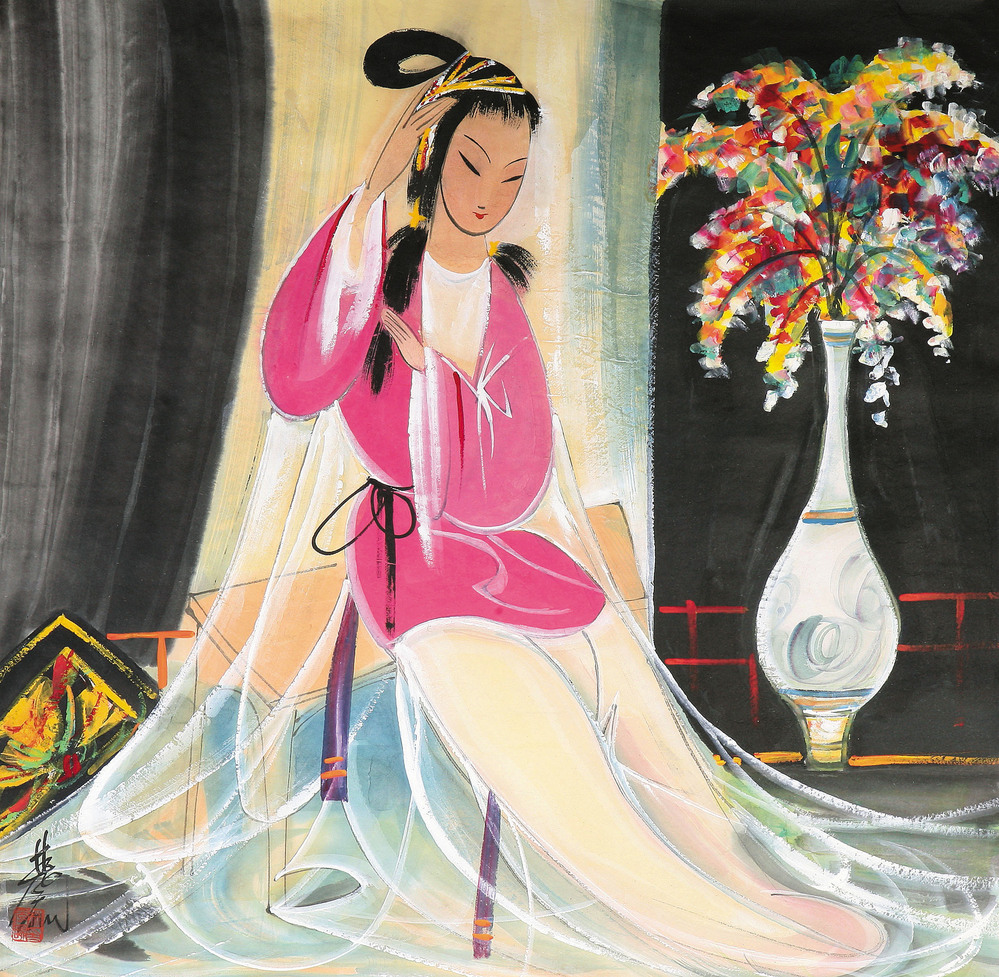 林凤眠　仕女图