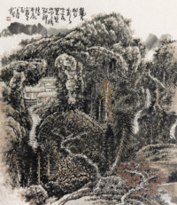 黄秋园  秋山红树