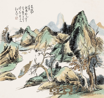 范扬　但对青山 69×46cm