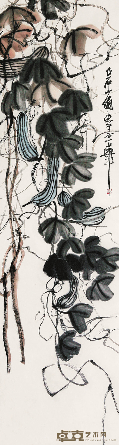 齐白石 丝瓜 137×37cm