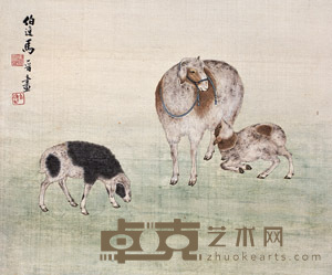 马晋 三羊开泰 镜心 31.5×25.5cm