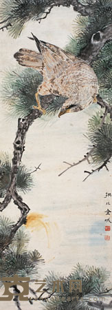 金城 松鹰 立轴 32×89.5cm