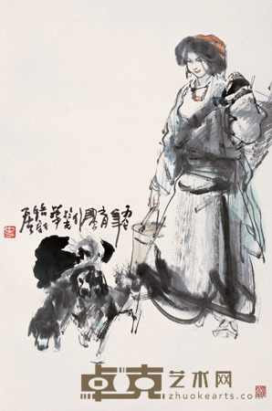 史国良 1987年作 藏女 立轴 44×66.5cm