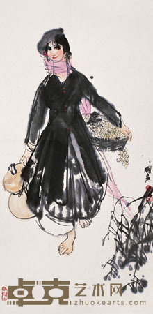 史国良 新疆舞女 立轴 93×45cm