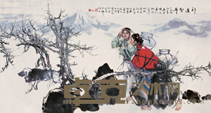 史国良 林凡 1999年作 祁连春早 镜心 95×177cm