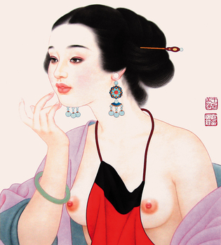 赵国经、王美芳 仕女