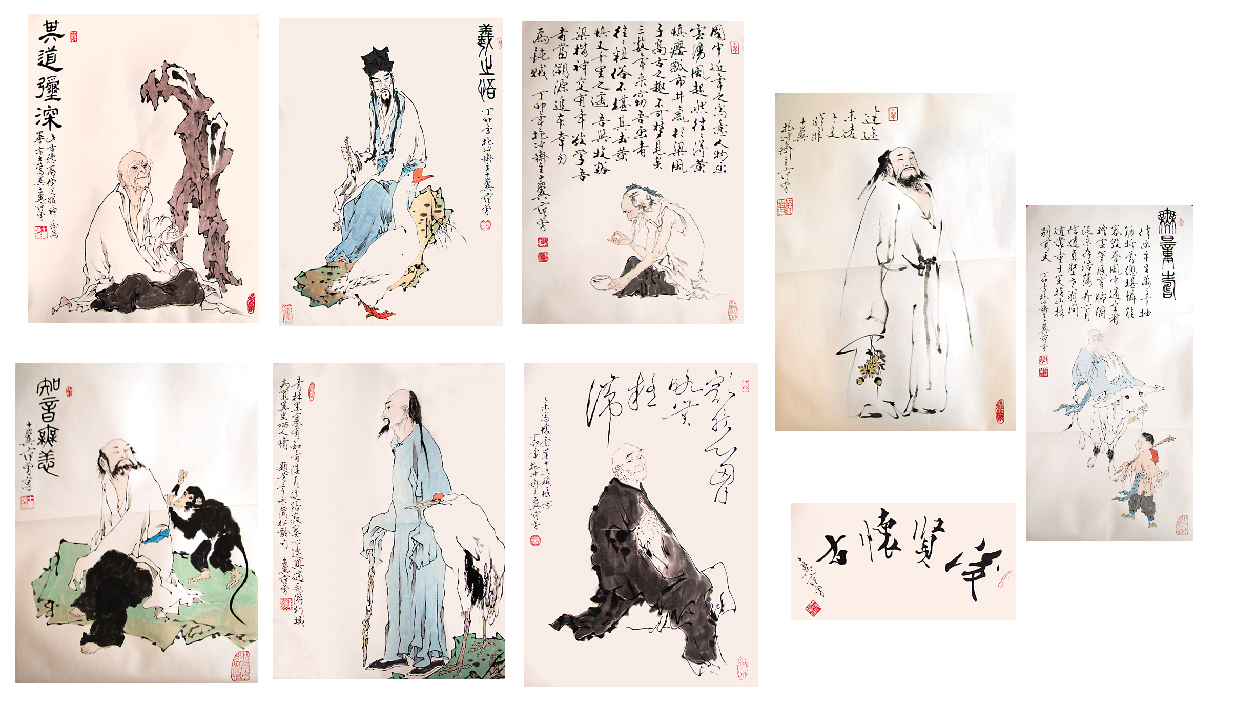 范曾 人物60×45CM×8
