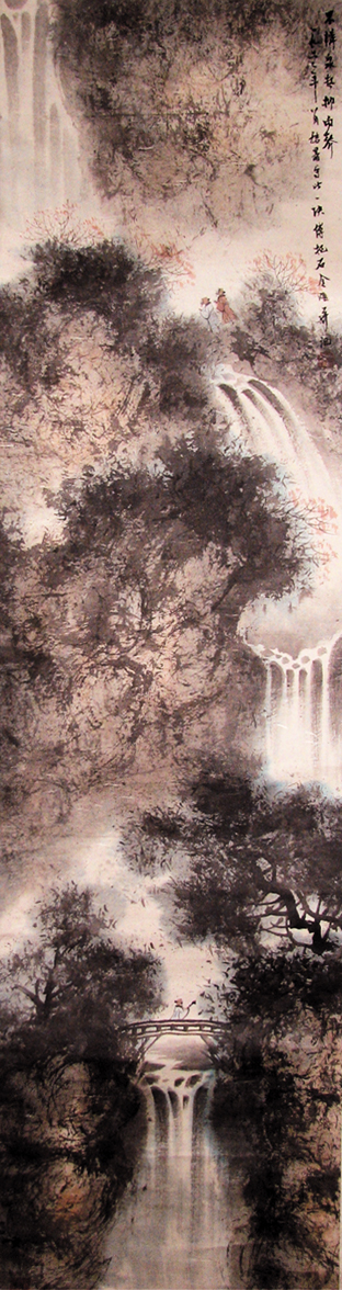 傅抱石 山水143×36CM