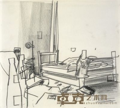 Untitled (Bed & Bottles), 2004 9 5/8 x 10 5/8 in. (24.4 x 27 cm).