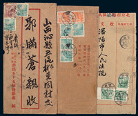 1951－1953年贴普3邮票实寄封三件