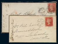 1861-1865年红便士邮票实寄封二件