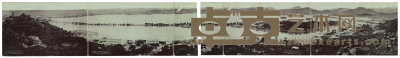 PPC 民国时期日本印製杭州西湖全景明信片四枚连刷 