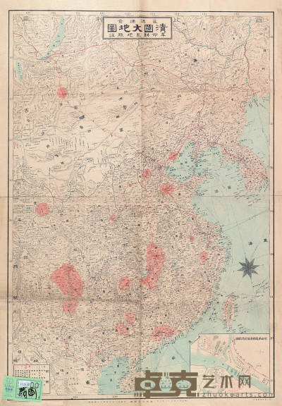M 明治四十四年（1911年）日本大阪印製《清国大地图》一份 