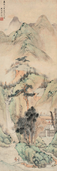 潘思牧 嘉庆元年（1796）作 草堂送别 立轴