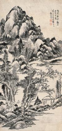 熊景星 1836年作 山水 立轴