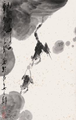 王子武 辛酉（1981年）作 青蛙图 立轴