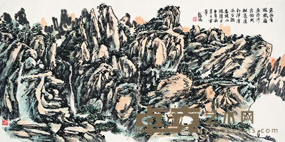 龙瑞 2002年作 山水 镜心 68×137cm