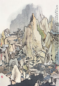 方骏 山水 镜心