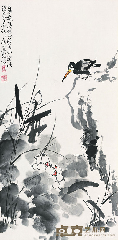 康宁 花鸟 镜心 99×49cm