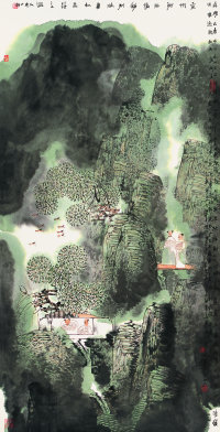 卢禹舜 1999年作 山水 镜心