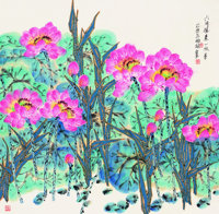 郭怡孮 2005年作 花卉 镜心