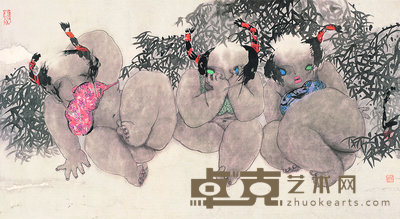 关玉良 人物 镜心 68×125cm