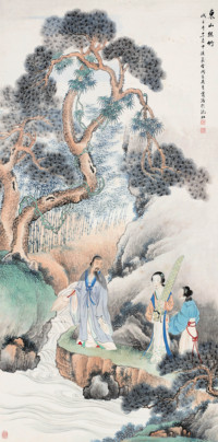 吴青霞 戊子（1948年）作 东山丝竹 立轴