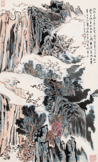 陆俨少 己未（1979年）作 雁荡胜景 镜心