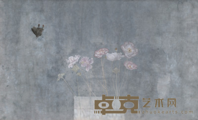 高茜 粉红色的罂粟 镜心 57×95cm