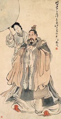 任熏 壬申（1872年）作 人物 立轴