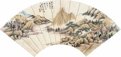 秦祖永 甲申（1884年）作 夏山隐居 扇面