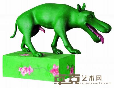 周春芽 2006年作 绿狗 43×66×22cm