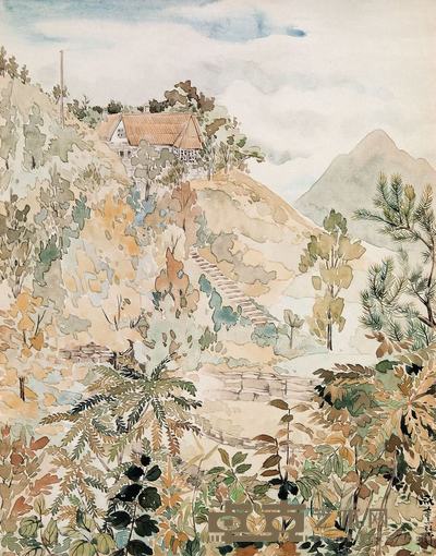 庞熏琴 山村 24×19cm